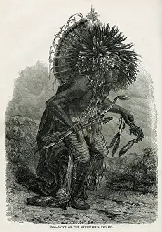 Hidatsa: Monitari man performing the Dog Dance