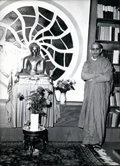 Buddhists: Monk in Buddhist Temple, Berlin, Germany