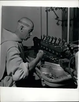 Extracted: Monk making silk, St Michael's Abbey, Farnborough, Hants