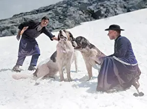 Withcolourisedpic: MONK WITH ST. BERNARD'S