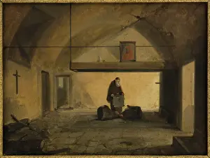 1775: Monk in a vaulted room