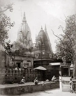 Benares: Monkey (Durga) Temple, Benares (Varanasi) India, circa 1890