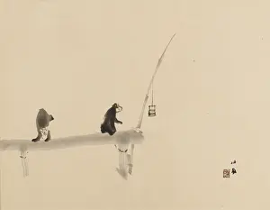 Seiko: Two monkeys on a jetty