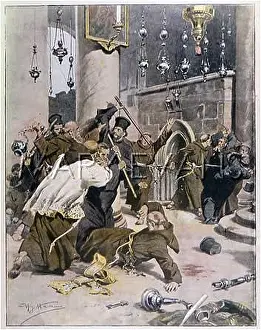 Franciscans: MONKS FIGHTING 1907