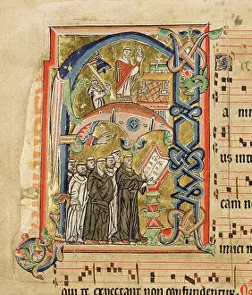 1268: Monks practising choral singing