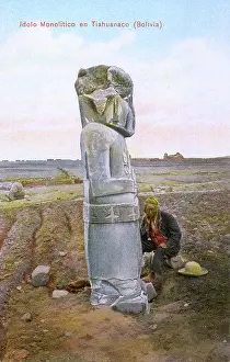 Monolith: Monolithic stele at Tiwanaku, Bolivia