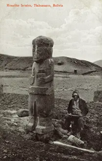 Monolith: Monolithic stele at Tiwanaku, Bolivia