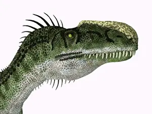 Vicious: Monolophosaurus dinosaur head portrait