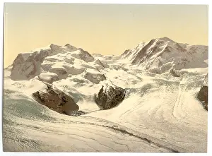 Gorner: Monte Rosa, Lyskamm, with Gorner Glacier, Valais, Alps of, S