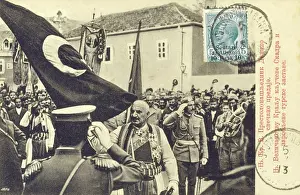 Cetinje: Montengro - Cetinje - Presentation of flags to the King