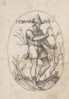 Pruning: The Month of February: Man Pruning a Tree, 16th
