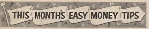 Typeface: This month's easy money tips - font and graphic from Practic