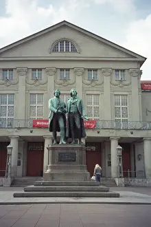 Goethe: Monument to Goethe and Schiller in Weimar, 2002