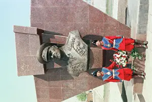 Ulan: Monument to Soviet marshal Georgy Zhukov in Mongolia, 1996