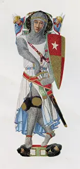 1300s: Monumental Brass - Medieval Knight - Sir Robert de Setvans