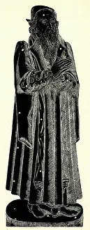 Ecclesiastical: Monumental brass rubbing, male figure