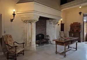 Hardi: Monumental fireplace, Chateau de Germolles, Burgundy, France