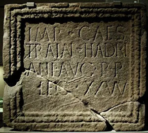 Tablet: Monumental inscription about Hadrian Emperor. 128-138 AD. St