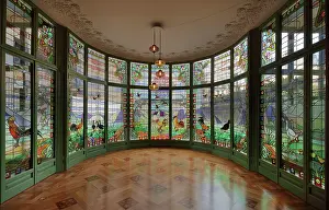Rocamora: Monumental stained glass window, Casa Lleo i Morera