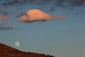 Skyscape: Moon and cloud, Dhermi, Vlore, Albania