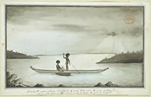 Aborigine: Moon-lit fishing scene