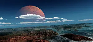 Plateau: A moon rises over a young world
