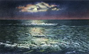 Lucinda Moore: Moonlight on the Atlantic Ocean, Atlantic City, New Jersey