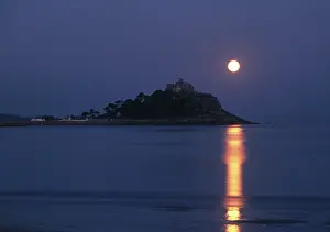 Gleam: Moonrise over St Michael's Mount, Cornwall
