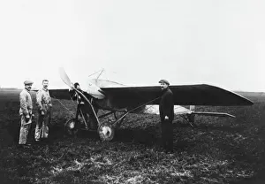 Morane Soulnier: Morane-Soulnier Monoplane Parked with Engineers