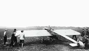 Morane: Morane-Soulnier Type G Monoplane Preparing for Take-Off