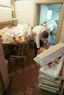 Morgue: In the morgue of children's hospital.1992
