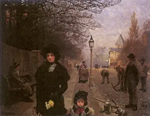 Clausen: Morning Walk, Hampstead, by Clausen