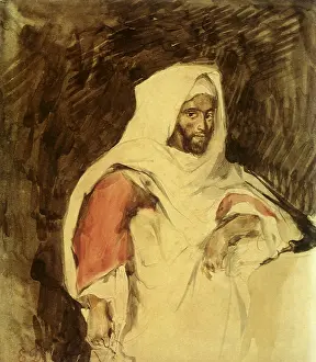 Hooded: Moroccan Chieftain, by Delacroix