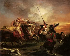 Warlike: Moroccan Military Exercises, by Delacroix