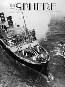 Highlighted: The Morro Castle ablaze off the coast of New Jersey