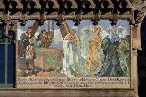 Guinardo: Mosaic, Administration Pavilion, Hospital de Sant