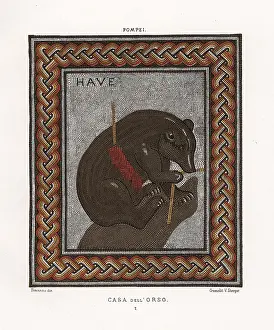 Steeger: Mosaic of a bear wounded with a spear from