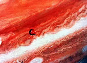 Jupiter: Mosaic of Jupiter and its inner satelite lo. NASA