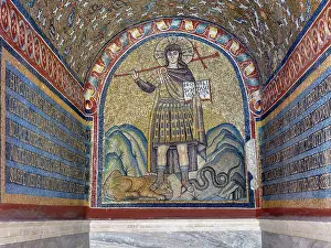 Vault: Mosaic, Vestibule, Archbishop's Chapel, Ravenna, Italy