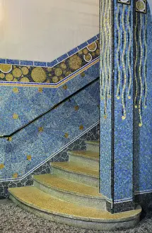 Handrail: Mosaics, Hotel d'Anjou, Angers, Maine-et-Loire, France