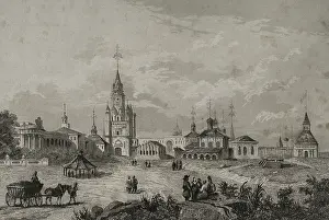 Muscovite: Moscow. The Sacred Gate of the Kremlin and its surrounding
