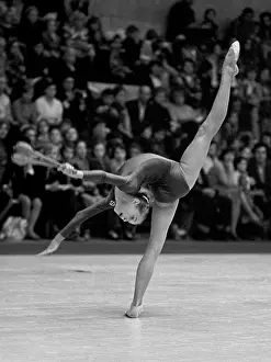 Exercises: Moscow, USSR. Soviet rhythmic gymnast
