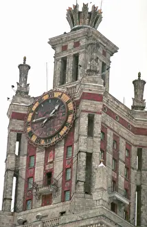 Biggest: Moscow's biggest tower clock on MSU building, 1997