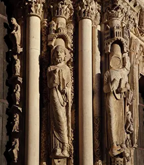 Mutilated: Moses, Royal Portal, Chartres Cathedral, Chartres, France