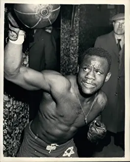 Harringay: Moses Ward in training for boxing match, London