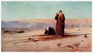 Mats: MOSLEMS PRAY IN DESERT