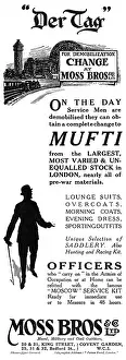 Mufti: Moss Bros advertisement, end of WW1, demobilisation
