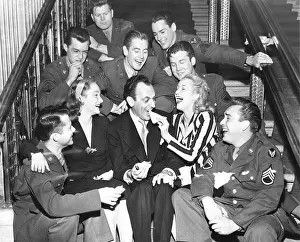 Dearing: Moss Hart and the cast WINGED VICTORY, a play created
