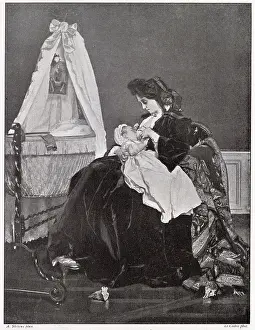 Breastfeeding: Mother breastfeeding her baby