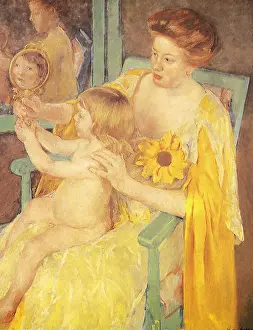 Pinned: Mother, Child and Mirror, by Cassatt